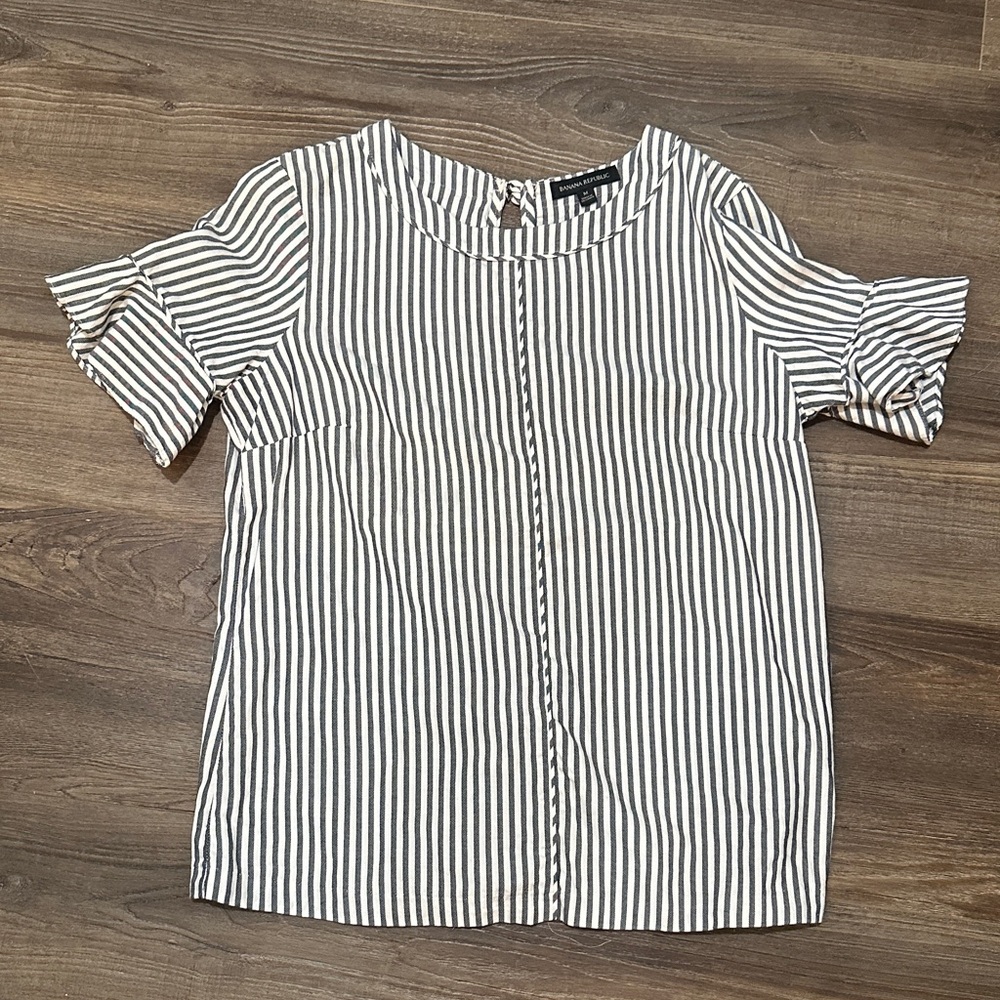 Striped Gray and White Women's Top